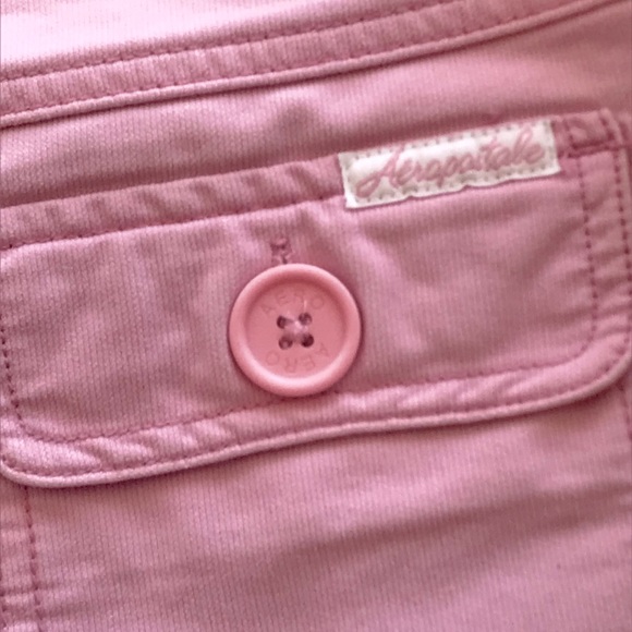 AEROPOSTALE Low-Rise Canvas Shorty Shorts w/ Pockets Pink & Light Blue size 1/2 - Picture 6 of 7